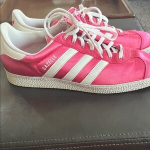 adidas Gazelle Pink and White Sneakers